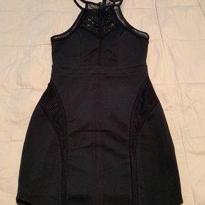 Lf black high neck dress